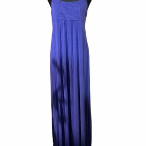 Calvin Klein Royal Blue Pin-tuck Maxi Dress